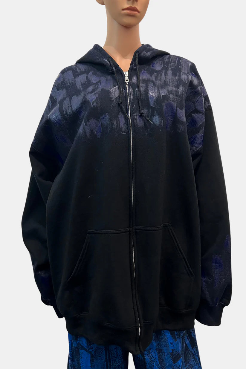 ZIP-UP HOODIE deadstock hand painted