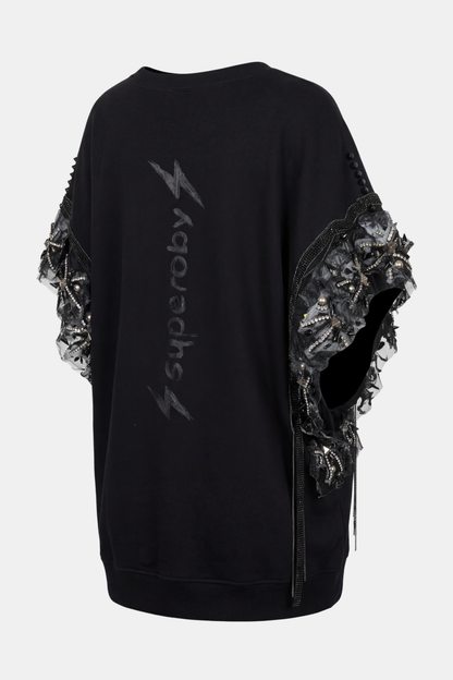 PONCHO HAND-PAINTED & EMBROIDERY
