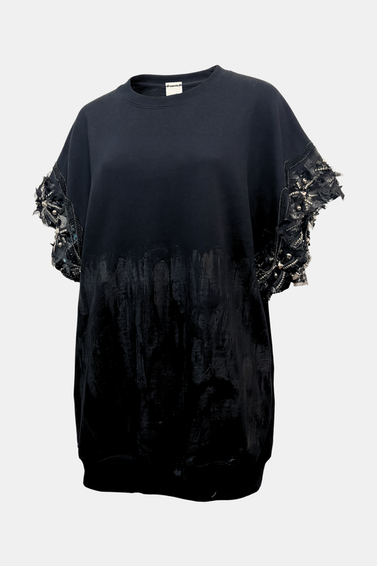 PONCHO HAND-PAINTED & EMBROIDERY